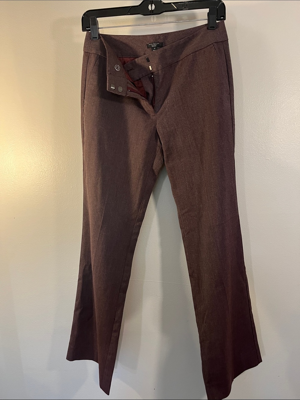 Ann Taylor Women's Dark Brown Straight-Leg Dress Pants